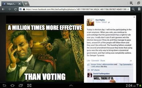 Gun rights page taken down