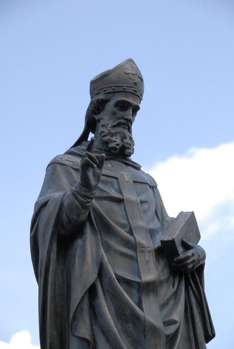 St-Ambrose-Statue-at-Church-Albion-RI