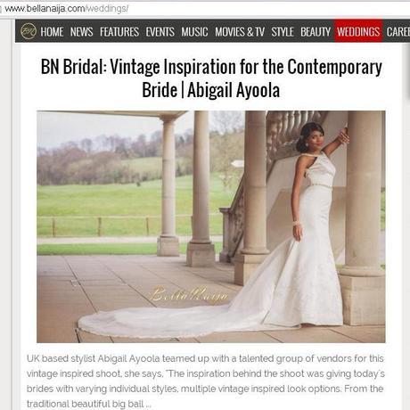 Featured: Beautiful Bride Editorial On Bella Naija