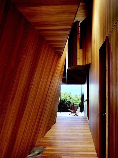 modern fairhaven beach house blackbutt eucalyptus corridor hallway