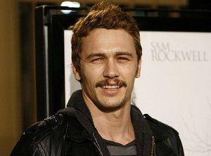 James Franco wearing a mustache