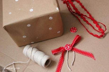 DIY homemade vintage christmas gift wrapping techniques_-17