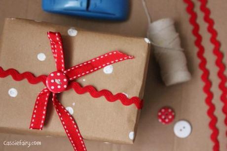 DIY homemade vintage christmas gift wrapping techniques_-19