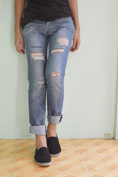 DIY Tattered Jeans