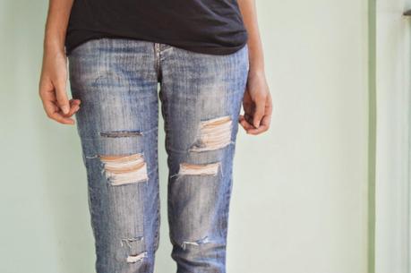 DIY Tattered Jeans