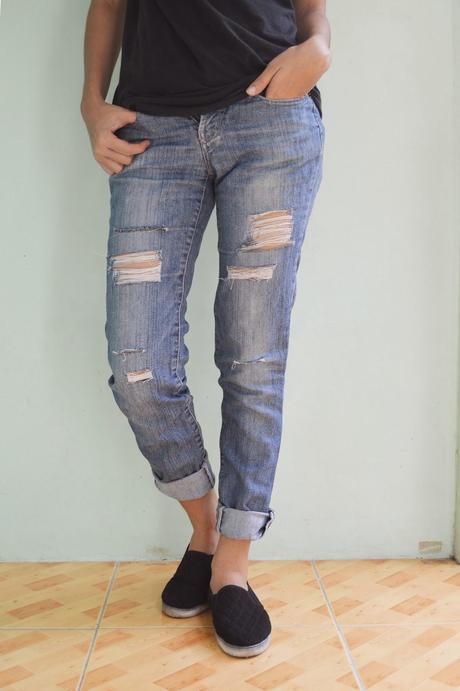 DIY Tattered Jeans