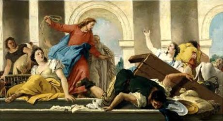 Jesus expels money changers