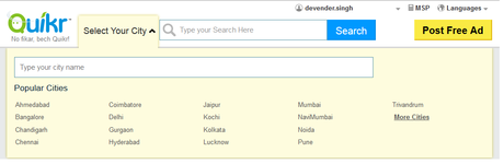 quikr select your city