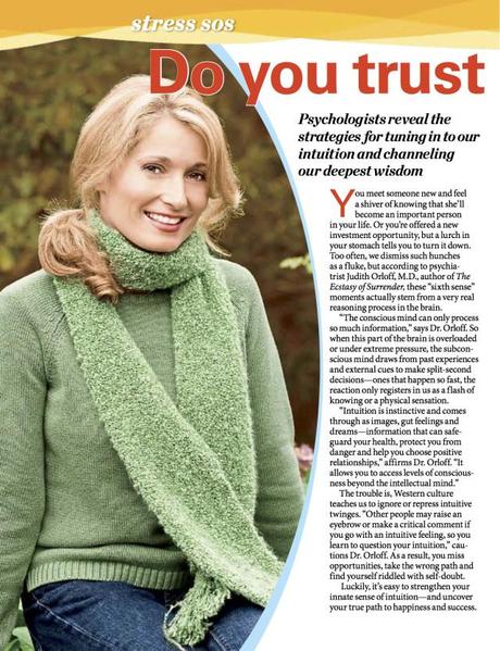 First for Women Intuition magazine article copy