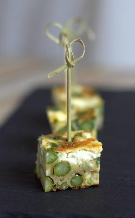 Asparagus & Goat Cheese Frittata.  Simple to make & delicious hot or cold. | thecookspyjamas.com