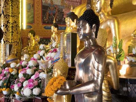 Buddha Statues at Wat Jed Yod, Chiang Rai Thailand