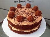 Golden Dark Chocolate Cake with Exploding Truffles
