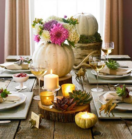 Thanksgiving Table Scapes! White Pumpkin Style