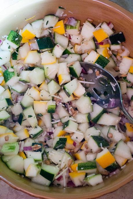 Chopped Salad with Zucchini and Yellow Squash