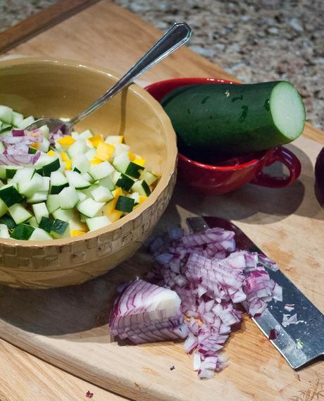 Chopped Salad with Zucchini and Yellow Squash