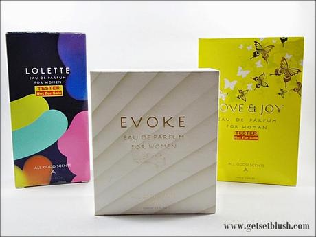 All Good Scents EAU DE PARFUM Review-EVOKE,LOLETTE,LOVE & JOY