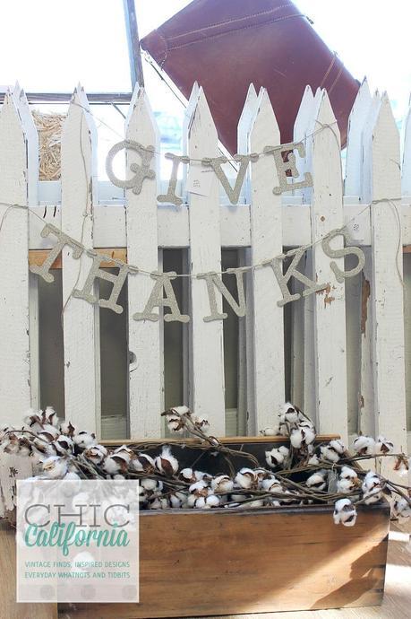 Give thanks glass glitter sign