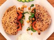 Chickpea Stuffed Pita Sandwiches with Yogurt Sauce