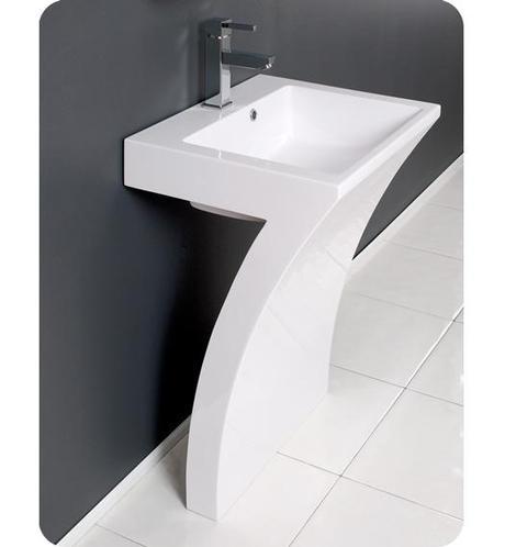 Fresca Quadro Pedestal Sink FVN5024WH_QUADRO