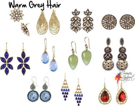 warm gray hair earrings