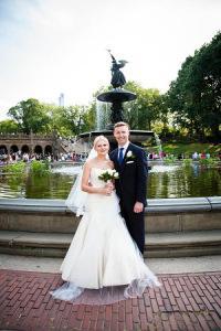 just married central park fountain