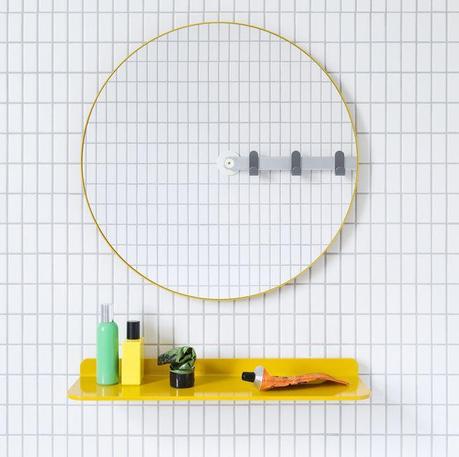 Sabi Space mirror and shelf, universal design accessories for the bathroom by MAP Barber Osgerby