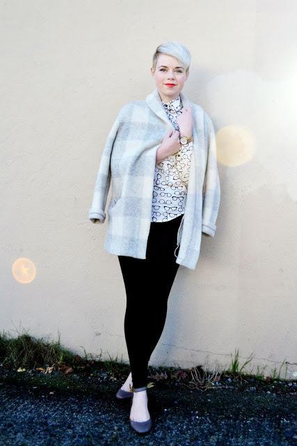 Look of the Day: Plaid Coat & Oasap Blouse