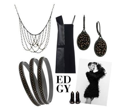 edgy inspiration1Sparkle in Black with Midnight Gold