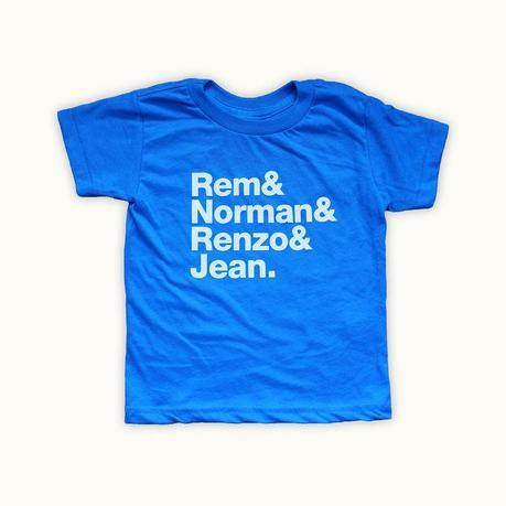Kids t-shirt with architects names in the Dwell holiday gift guide 2014 for children