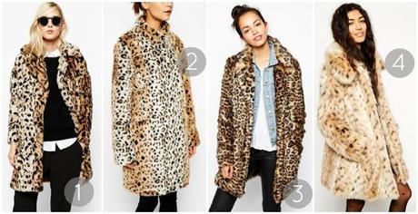 leopard faux coats under 200 asos