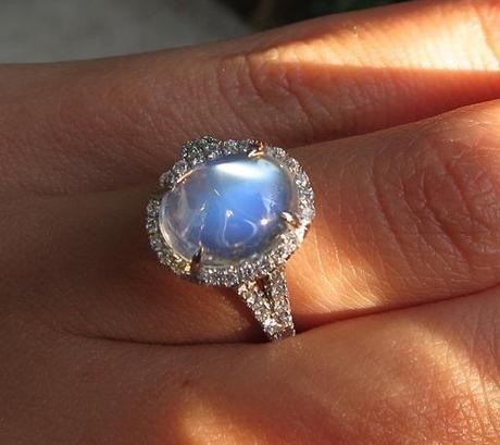 Moonstone and Diamond Ring - Image by star sparkle