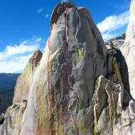 Don Juan Wall (5.11b) and Thin Ice (5.10b) on Sorcerer east face