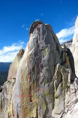 Don Juan Wall (5.11b) and Thin Ice (5.10b) on Sorcerer east face