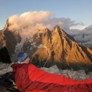 Enjoying the sunset panorama from Le Dru and Aig de Moine...