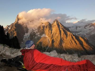 Enjoying the sunset panorama from Le Dru and Aig de Moine