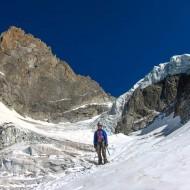 Half way down the Nantillons glacier, having passed the critical part underneath the seracs. Left of this great day is scrambling down a rocky spur, traversing again underneith the seracs, reaching dry ground, and then 2000 hieght meters walk back down to Chamonix