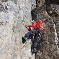 On the main buttress the granite is of excellent quality, the climbing gets progressively harder