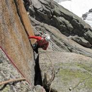 Great crack on the east ridge of Aig du Plan