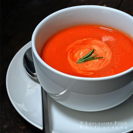 Roasted red pepper and garlic soup