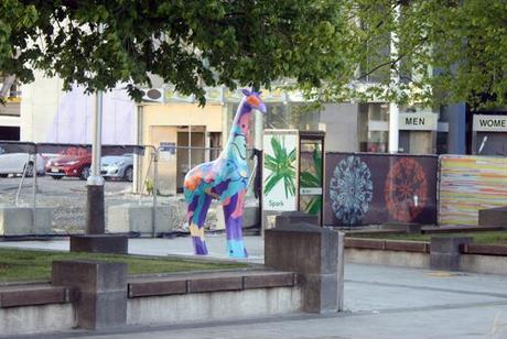 Christchurch colourful giraffe art