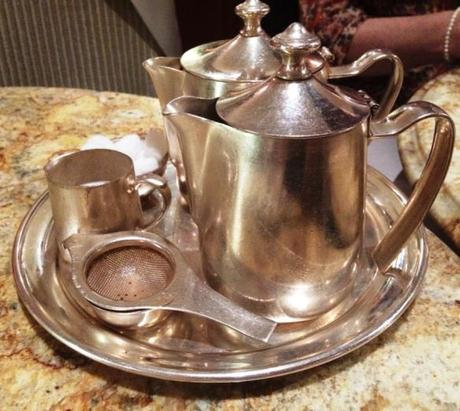 silver service tea set at bettys tea room york brunch or afternoon