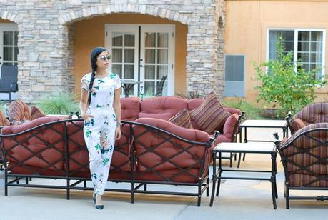 floral jumpsuit style blogger {GBF Travel + Style | This Isn't The Catalina Wine Mixer}