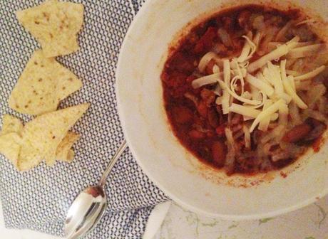 Turkey Chili With Tortilla Chips
