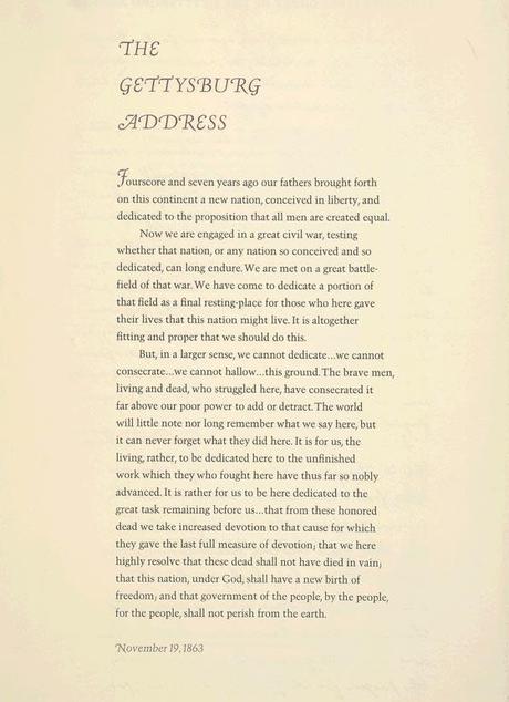 President Abraham Lincoln's Gettysburg Address