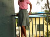 Grey Skirt::: Pink Shirt