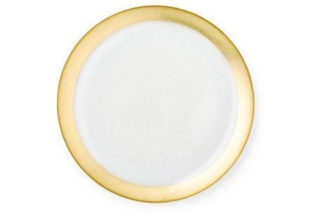 S/4 Gold-Rimmed Dinner Plates