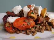 Autumnal Root Vegetable Salad with Goats Cheese Lentils