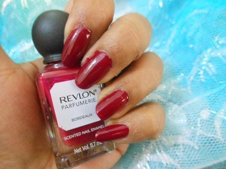 Burgundy Nails with Revlon Parfumerie Scented Nail Color Bordeaux