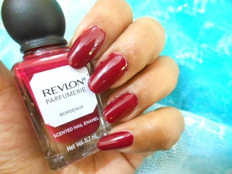 Burgundy Nails with Revlon Parfumerie Scented Nail Color Bordeaux