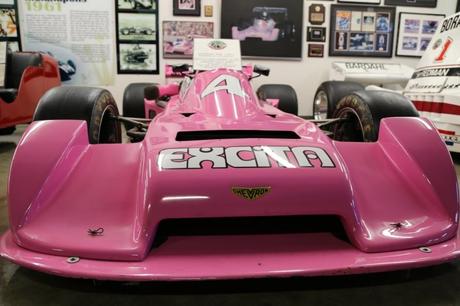 This pink race car draws immediate glances!